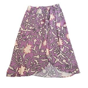 Cottagecore Purple Floral Knee Length Skirt XS | Tea Party Chic Spring